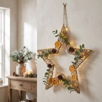 daiktų Boho stiliaus, dekoratyvinis žiedas kalėdinis, dekoratyvinis žiedas žvaigždė P40cm