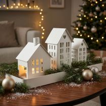 daiktų Stilingas mini arbatinės žvakės namelis kaip stalo puošmena 15 cm
