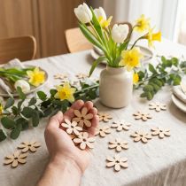 daiktų Medinės gėlės išmėtytos dekoracijos gėlės medinės oranžinės/rožinės/baltos 72 vnt