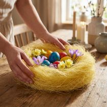 daiktų Sizalio žolė rankdarbiams, amatų medžiaga natūrali medžiaga geltona 300g