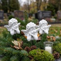 daiktų Dekoratyvinis kištukas angelo figūrėlės kapo puošmena balta H5cm 6 vnt
