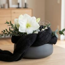 daiktų Dekoratyvinė vilna, vilnos virvelė, veltinio siūlas kūrybiniams rankdarbiams ir floristikai, 2 m, juodas