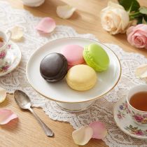 daiktų Dirbtiniai dekoratyviniai sausainiai macaron morengui, spalvingi, 5 cm, 8 vnt., konditerinė macaron dekoracija