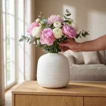 daiktų Gėlių vaza, keraminė vaza, dekoratyvinė vaza balta Ø22cm H22,5cm