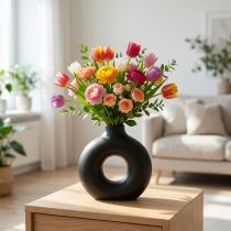 daiktų Vaza Modern Ceramic Black Modern Oval 21×7×20cm