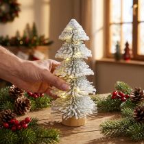 daiktų Mini Kalėdų eglutė su LED švietimu ir sniegu, 28 cm