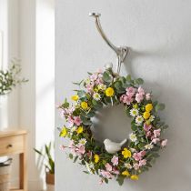 daiktų Sieninis vintažinio išvaizdos kabliukas sidabrinis metalinis dekoravimo kabliukas H22cm