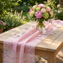 daiktų Deco fleece stalo bėgikas Sizoweb rožinė 30cm 25m
