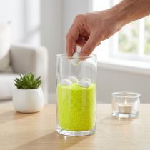 daiktų Dekoratyvinis smėlis geltonas neoninės spalvos smėlis 0,5 mm neoninės geltonos spalvos 1 kg