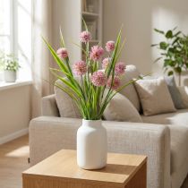daiktų Dirbtinės gėlės rutulinė gėlė aliuminis dekoratyvinis svogūnas dirbtinis rožinis 45cm
