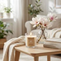 daiktų Kvapi žvakė stiklinėje natūralaus vaško Wenzel Candles Magnolia 85×70mm