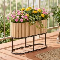 daiktų Mini pakelta lysvė, jardiniere, vazonas, medinis, ovalus, 50 × 20 cm, aukštis 40 cm