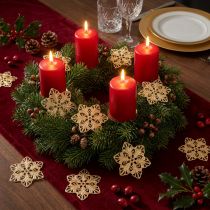 daiktų Poinsettias stars kalėdinis papuošimas metalinis Ø6cm 36 vnt