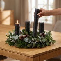 daiktų Didelės žvakės, juodos kūginės žvakės, 50 mm x 300 mm, 4 vnt.