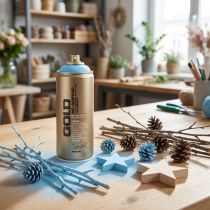 daiktų Šviesiai mėlyni purškiami dažai Montana Gold Baby Blue 400ml