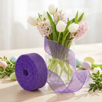 daiktų Violetinė džiuto juostelė, 5 cm pločio, 40 m ilgio