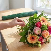 daiktų Gerbera viela kištukinė viela floristika žalia 0,6/300mm 1kg