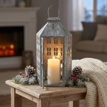 daiktų Vintažinis dekoratyvinis žibintuvėlis metalinis šviesos namas Shabby Chic H41,5cm
