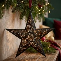 daiktų Kalėdinė kabykla star metal star black H25.5cm