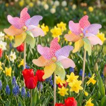 daiktų Vėjo malūno apdaila Vėjo malūnas Natural Colorful Ø21.5cm H55cm 3vnt.