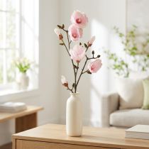daiktų Dirbtinės magnolijos šakelė rožinės gėlės Ø8cm L100cm