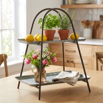 daiktų Tortų stovas vintažinis dekoratyvinis padėklas stalo lentyna metalinė H47cm