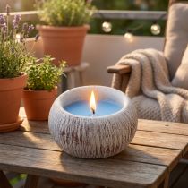 daiktų Citronella žvakė mėlyna keraminis dubuo Vintage Balkonas H8cm