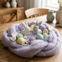 daiktų Dekoratyvinė vilna, šviesiai violetinė, 2 m ilgio vilnos virvelė, veltinė vilna rankdarbiams ir floristikai