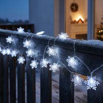 daiktų LED girlianda snaigės lauko šaltai balta 24 LED 460cm