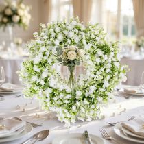 daiktų Gypsophila vainikas baltų gėlių vainikas vestuvės Ø30cm