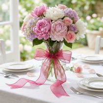 daiktų Šifono juostelė organzos juostelė dekoratyvinė juostelė organza violetinė 40mm 20m
