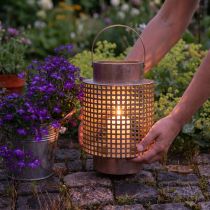 daiktų Dekoratyvinis žibinto žibintas metalinis su rankena rože Ø18cm H29cm