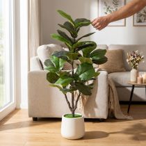 daiktų Dirbtinis fikusas (Ficus lyrata) 120 cm, dekoratyvinis augalas svetainei