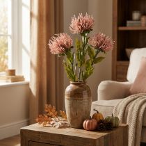 daiktų Rudens gėlių segtukas dirbtinis Protea Rosa Leucospermum 73cm 3vnt.