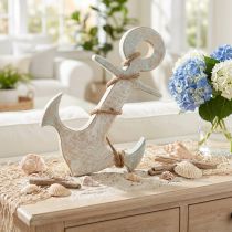 daiktų Anchor Deco Wood Maritime Deco White Blue 24,5cmx14,5cm