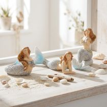daiktų Deco figūrėlė undinė mėlyna 6cm - 9,5cm 3vnt