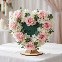 daiktų Gėlių putplastis 3D širdelė su pėda gėlių putplasčiu žalia 30cm x 28cm