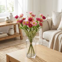 daiktų Rhodanthe Rosa-Pink Šilkinės Gėlės Dirbtinis Augalas Šilko Gėlių Puokštė Dekoratyvinės Gėlės 46cm