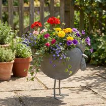 daiktų Gėlių vazonas vištienos metalinis paukštis cinkuotas metalinis dekoras 51×16×37cm