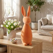 daiktų Dekoratyvinis Velykų zuikutis, oranžinės ir abrikosinės spalvos, aukštis 69 cm