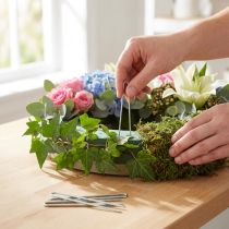 daiktų Gebenės adatos, 60 mm cinkuotos floristų adatos vijokliniams augalams, 400 g