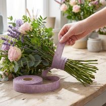 daiktų Dekoratyvinė juostelė natūrali violetinė lininė juostelė 25mm 20m