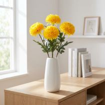 daiktų Dahlia Dirbtinės dekoratyvinės gėlės Yellow Blossom L64cm 3 vnt