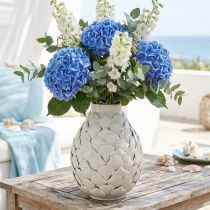 daiktų Maritime Decoration Vaza Metalinės vazos korpusai Pilkai Balta Ø24cm H31.5cm
