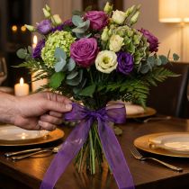 daiktų Šifoninė juostelė organzos juostelė dekoratyvinė juostelė organza violetinė 25mm 20m