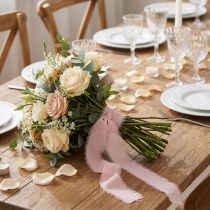 daiktų Šifono juostelė rožinė audinio juostelė su kutais 40mm 15m