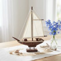 daiktų Burlaivis dekoravimo laivas pušies medienos rudas 32×5×41cm