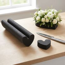 daiktų Oasis Black Ideal Floral Foam Heart Black 12x55cm