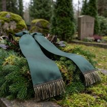 daiktų Juodos ir auksinės spalvos kutais puošta apvadėlė 4 cm x 25 m – idealiai tinka vainikams papuošti, gedulo juostelei ir vintažiniams aksesuarams