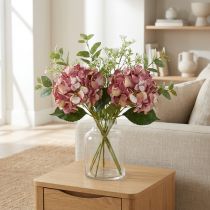 daiktų Dirbtinė hortenzija didelė rausvai violetinė Ø15cm L58cm 2vnt